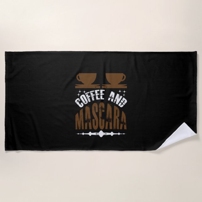 Kaffee Art Kaffee und Mascara Strandtuch (Vorderseite)