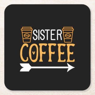 Kaffee Art Sister Coffee Rechteckiger Pappuntersetzer