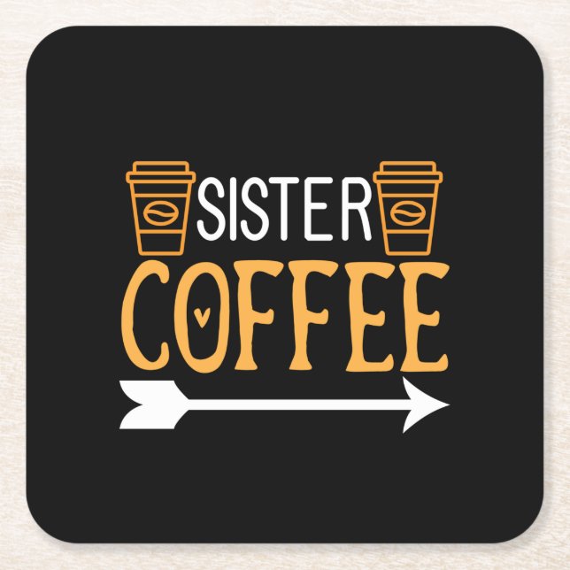 Kaffee Art Sister Coffee Rechteckiger Pappuntersetzer (Vorderseite)