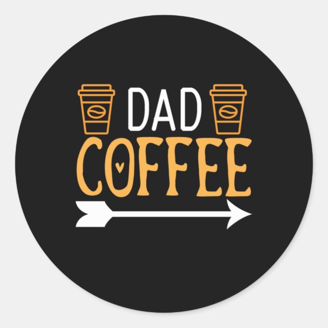 Kaffee Art Vater Kaffee Runder Aufkleber (Vorderseite)