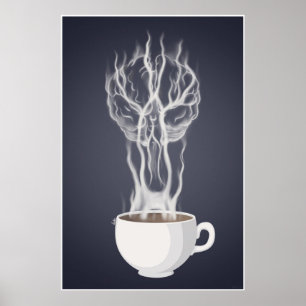 Kaffee & Arterien Gehirn Poster