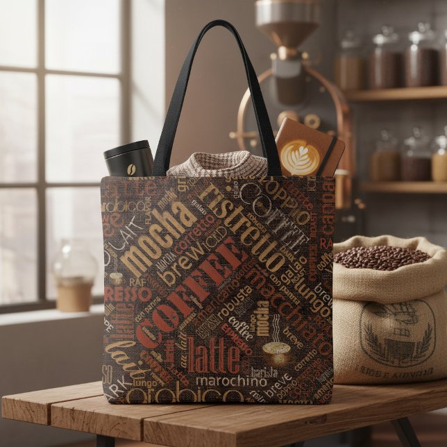 Kaffee auf Burlap Word Cloud Brown ID283 (Von Creator hochgeladen)