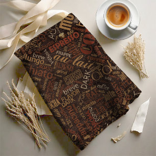 Kaffee auf Burlap Word Cloud Kastanien ID283 Stoff