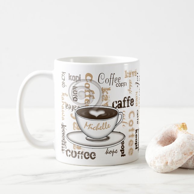 Kaffee auf der ganzen Welt Kaffeetasse (Mit Donut)