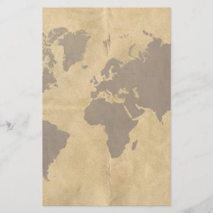 Kaffee auf Papierart-Weltkarte Briefpapier