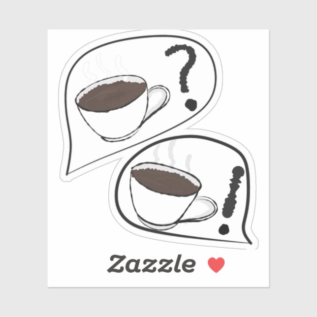 Kaffee? Aufkleber (Blatt)