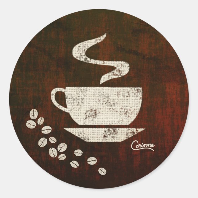 Kaffee - Aufkleber für den Umschlag (Vorderseite)