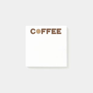 Kaffee aus Kaffeebohnen und Getränken Post-it Klebezettel