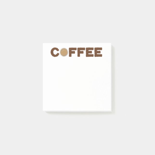 Kaffee aus Kaffeebohnen und Getränken Post-it Klebezettel (Vorderseite)