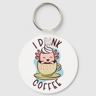 Kaffee. Axolotl. Schlüsselanhänger