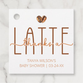 Kaffee-Baby-Dusche dank einer Latte Geschenkanhänger