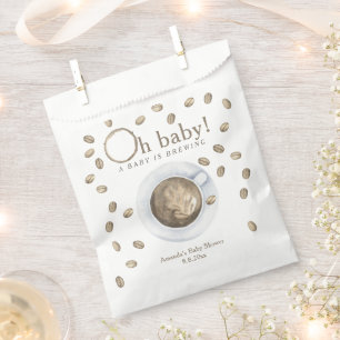 Kaffee-Baby-Dusche - ein Baby braut Geschenktütchen