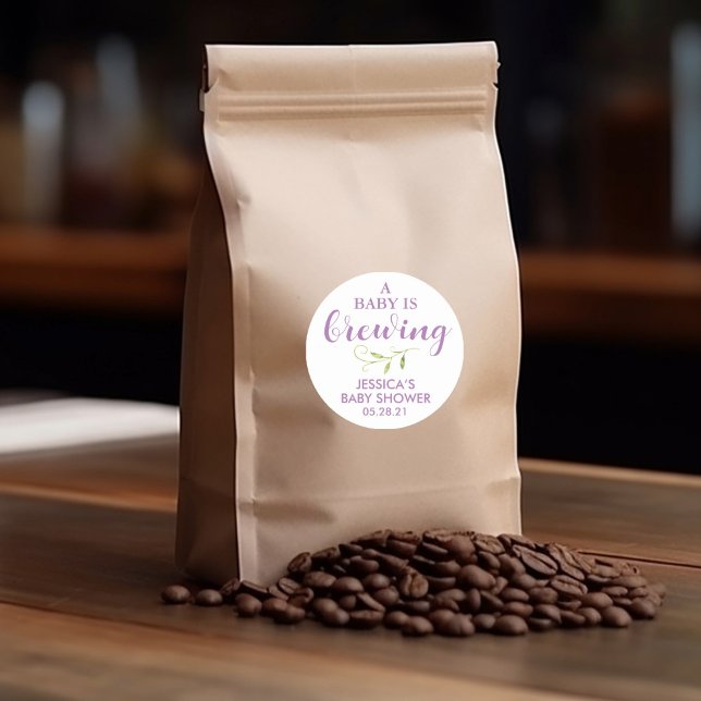 Kaffee Baby Dusche Grüne Gefallen Runder Aufkleber (Von Creator hochgeladen)