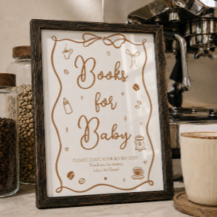 Kaffee-Baby-Shower-Bücher für Baby Poster