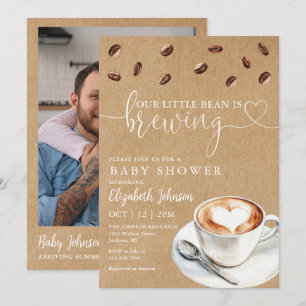 Kaffee-Baby-Shower-Foto-QR-Code Einladung