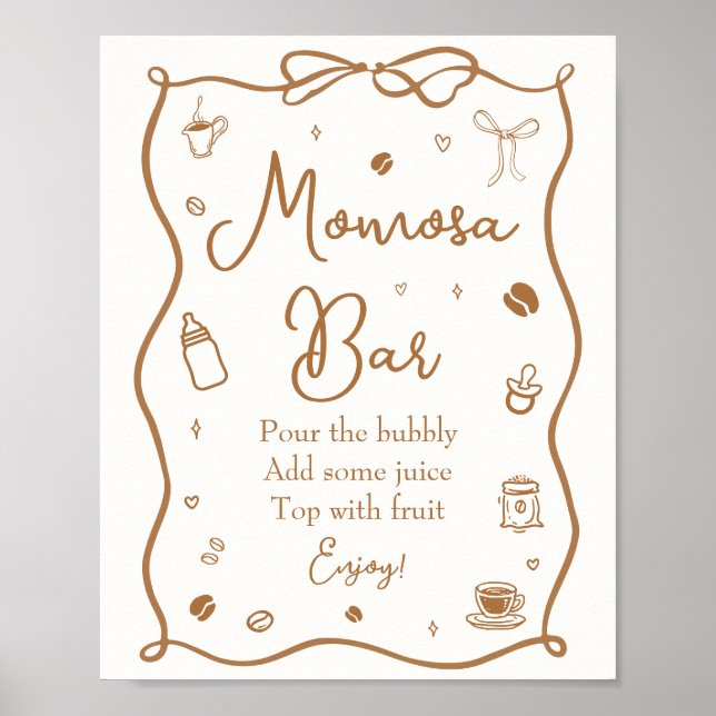 Kaffee-Baby-Shower-Momosa-Bar Poster (Vorne)