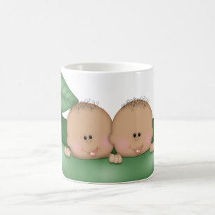 Kaffee Babydusche Zwillinge "Erbsen in einer Kanne Tasse