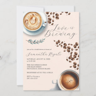 Kaffee-Bar-Brautjunggesellinnen-Party-Einladungen Einladung