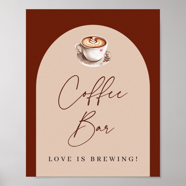 Kaffee Bar Liebe ist das Brechen Brautparty Poster (Vorne)