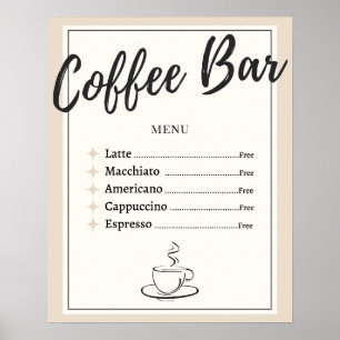 Kaffee-Bar-Plakat/Druck (ohne Rahmen) - 40,6 cm x  Poster