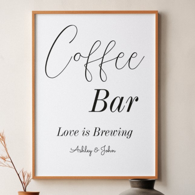 Kaffee Bar Schwarz-weiß Polterabend Poster (Von Creator hochgeladen)