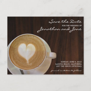 Kaffee Barrista Café Latte, das Save the Date Ankündigungspostkarte
