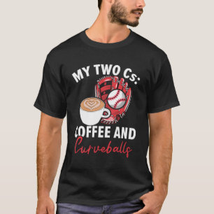 Kaffee Baseball Coffein Drinker Baseball Spieler T-Shirt