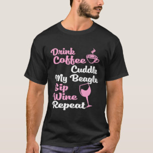 Kaffee Beagle Hunde Mama Besitzer T-Shirt