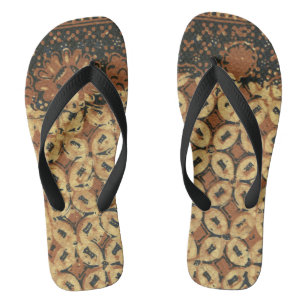 Kaffee Bean Earthy Boho Rustic Flip Flops