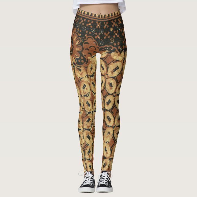 Kaffee Bean Earthy Boho Rustic Leggings (Vorderseite)