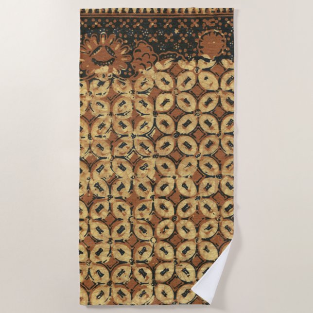 Kaffee Bean Earthy Boho Rustic Strandtuch (Vorderseite)