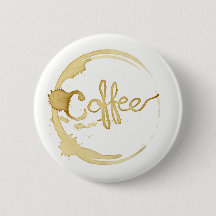 Kaffee beflecktes Knopf-Button