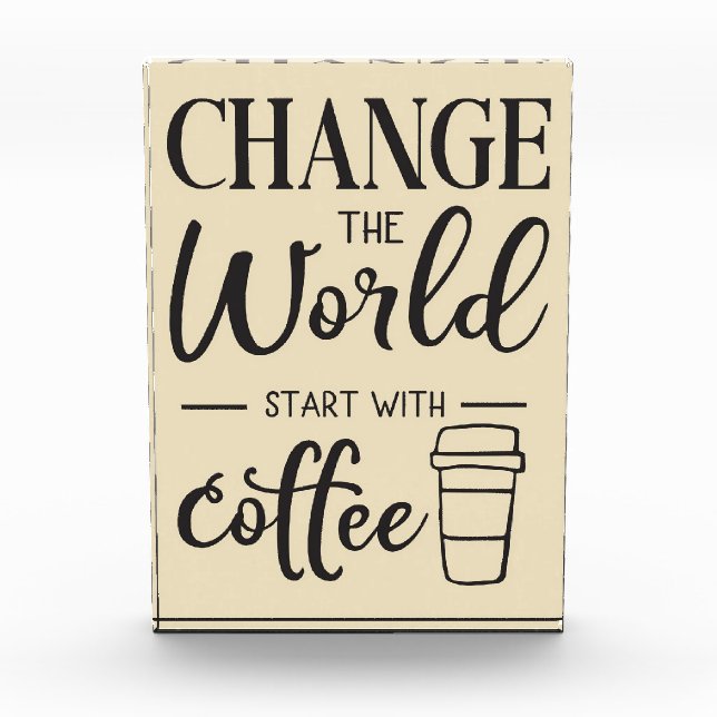 Kaffee beginnt lange mit Kaffee Fotoblock (Vorderseite)