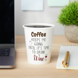 Kaffee Behalte mir, bis zu seiner Zeit Wein zu tri Pappbecher