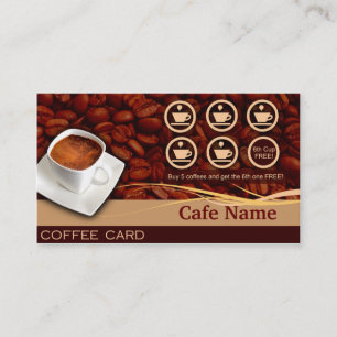 Kaffee-Belohnungen und Visitenkarte - Café Treuekarte