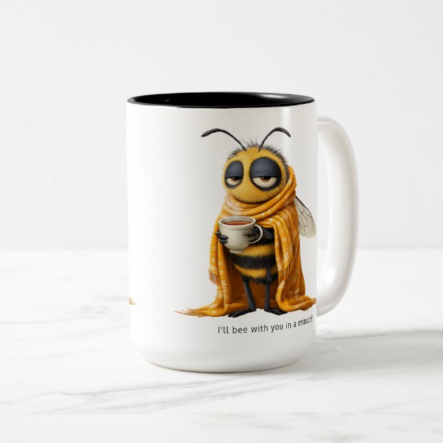Kaffee Biene Zweifarbige Tasse (VorderseiteRechts)