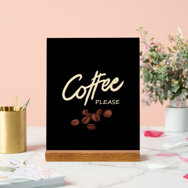 Kaffee bitte Kaffee Läden Acrylschild (Hochzeit)