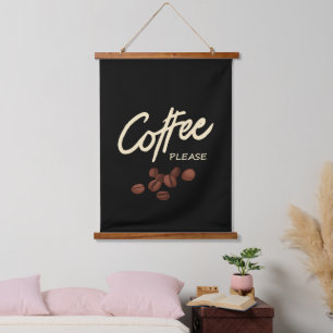 Kaffee Bitte Kaffeeliebhaber Wandteppich Mit Holzrahmen