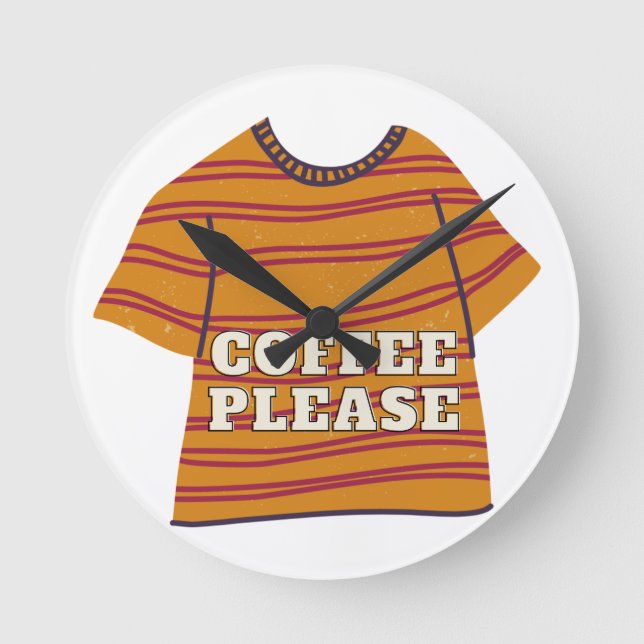 Kaffee bitte runde wanduhr (Vorderseite)