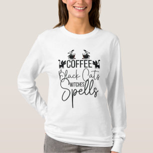 Kaffee Black Cats Hexe Zauber T-Shirt