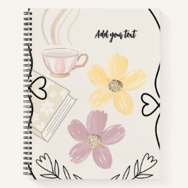 Kaffee & Blumen Spiralnotizbuch für Bücherliebhabe Notizbuch