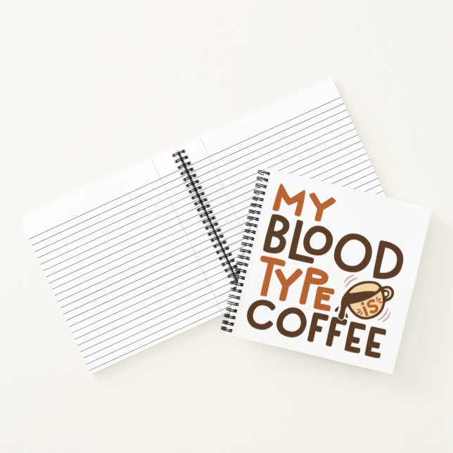 Kaffee-Blut-Typ-Grafik als Geschenk für Kaffeelieb Notizbuch (Innenseite)