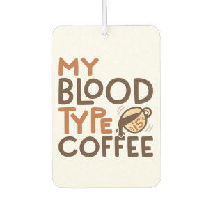 Kaffee-Blutgruppe-Grafik als Geschenk für Kaffeeli Autolufterfrischer