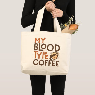 Kaffee-Blutgruppe-Grafik als Geschenk für Kaffeeli Jumbo Stoffbeutel