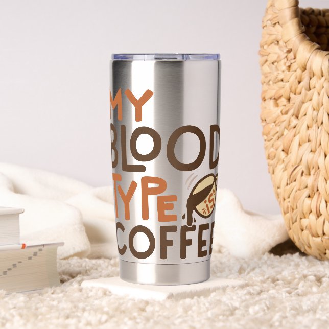 Kaffee-Blutgruppe-Grafik als Geschenk für Kaffeeli Thermobecher (Wohnzimmer (gedreht))