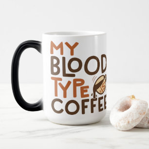 Kaffee-Blutgruppe-Grafik als Geschenk für Kaffeeli Verwandlungstasse