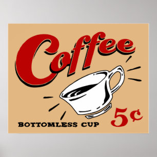 Kaffee Bottomless Cup Poster