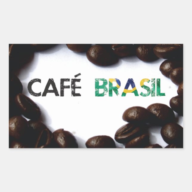 Kaffee Brasilien Rechteckiger Aufkleber (Vorderseite)
