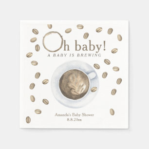 Kaffee brauen Baby-Party Serviette