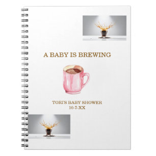 Kaffee Brauen Baby Shower Gast Notizblock